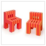EVA Contrasting Foam Chair Set of 2 - Orange/ Red