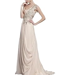 A-line Cocktail Floor Length Satin Mesh Beaded One Shoulder Short Sleeves Homecoming Dress/Pageant Dress/Prom Dress/Party Dress/Wedding Dress 