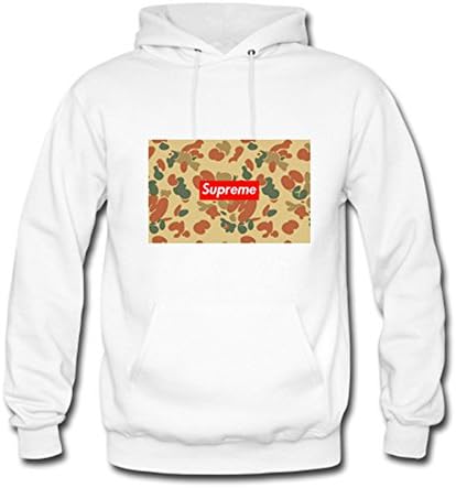 Epaba Custom Hot Supreme Logo Men's Gildan Hoody Hoodie Hooded Sweatshirt White Large