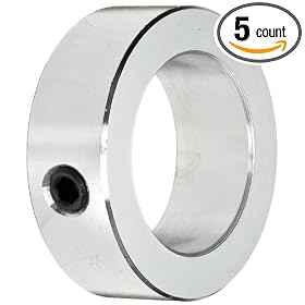 Climax C-112 Shaft Collar, Zinc Plated Steel, One Piece, Set Screw Style, 1-1/8" ID, 1-3/4" OD, 5/8" Wide , With 5/16-18 x 5/16 Set Screw , (5-Pack)