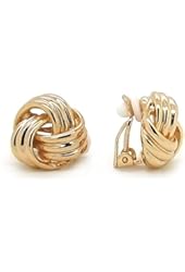 Gold Plated Love Knot Clip On Earrings