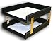 Rustic Genuine Leather Executive Double Front-Load Tray, Letter Size