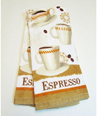 Kitchen Designers 2pk Plush Print Kitchen Towel Set - Espresso