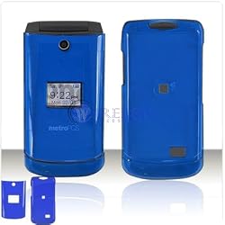Crystal Clear Blue SNAP-ON COVER HARD CASE PHONE PROTECTOR for ZTE C88 C-88 MetroPCS