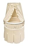 Badger Basket Elegance Round Baby Bassinet, White with Ecru Waffle