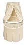 Badger Basket Elegance Round Baby Bassinet, White with Ecru Waffle