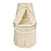 Badger Basket Elegance Round Baby Bassinet, White with Ecru Waffle