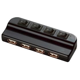iBUFFALO USB2.0�n�u �o�X�p���[ 4�|�[�g �ʃX�C�b�`�t �u���b�N BSH4U05BK