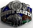 South Dakota 3-D Enamel Pewter Belt Buckle