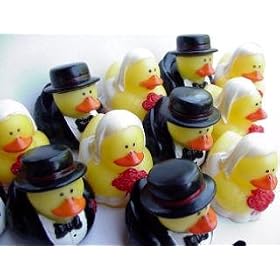 One Dozen (12) Bride and Groom Wedding Rubber Ducks