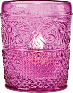 Fuchsia Pink Vintage Glass (embossed design)