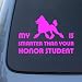 HONOR STUDENT - POODLE - Vinyl Dog Decal Sticker #1530 | Vinyl Color: Pink