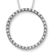 14K White Gold 1/2 ct. Diamond Circle Pendant with Chain