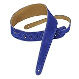 Levy's Leathers MS60JR-ROY 2.5-inch Tapered Suede-Leather Kids' Guitar Strap,Royal Blue
