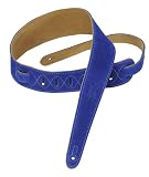 Levy's Leathers 2 1/2 Tapered Suede Leather Kids' Guitar Strap,Royal Blue
