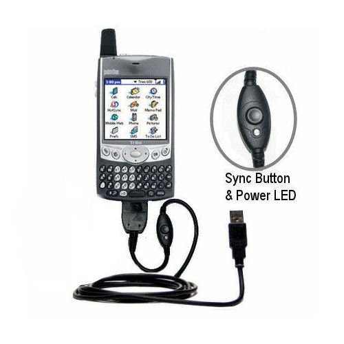 USB Sync Charge Cable with OneTouch Hotsync Button for PalmOne palm Treo 600