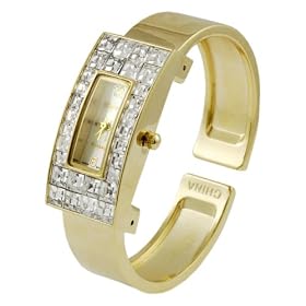 Click here to buy Geneva Platinum Jeweled Gold Bangle Watch by Geneva.