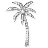 Sterling Silver Diamond Palm Tree Pendant 1/5 CT (0.20 cttw; G-H color; SI-I clarity)