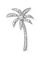 0.20 Carat (ctw) Sterling Silver Diamond Palm Tree Pendant 1/5 CT