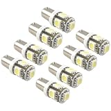 Cutequeen 8PCS Red LED Car Lights Bulb BA9 BA9s 5050 5-SMD BA9S, 53, 57, 182, 257, 1895, 6253, 64111, 64113 (pack of 8)