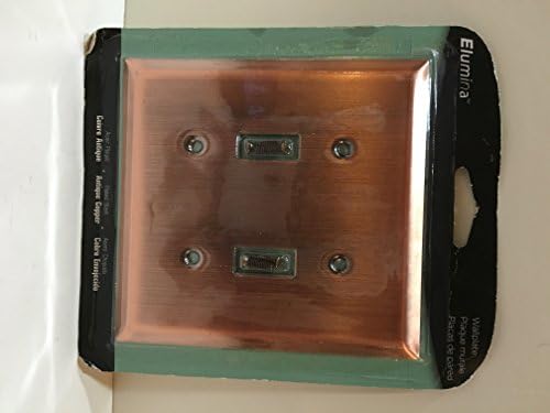Elumina Traditional Steel Antique Copper Wallplate, Double Toggle