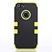 ATC Masione(TM) Hard Impact Resistance Case Rubberized Silicone Hybrid Case Cover with Kickstand For Apple iPhone 5 5G With Screen Protector & Stylus Pen (Black+Yellow)