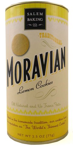 6 Packs or Tubes Moravian Lemon Cookies all natural, no trans fats traditional Eastern... by Salem Baking Company