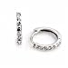 Sterling Silver Huggie Hoop Earrings with Clear CZ - Size: 2mm x 15mm