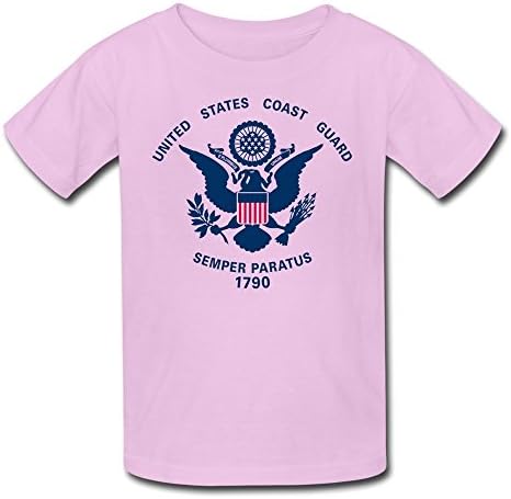 RIen Youth United States Coast Guard Flag Kids T-Shirt - Pink