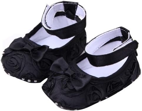 Crazycity 2014 New Cute Newborn Infant Toddler Girl Baby Rose Style Soft Warm Princess Floral Shoes Cack (11cm/4.33inch, Black) by Crazycity