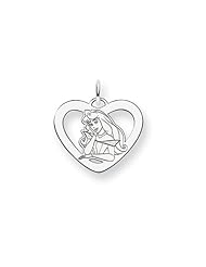 Disneys Princess Aurora Heart Charm in Sterling Silver - 3/4 Inch