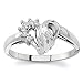 10k White Gold Diamond or Yellow Gold Heart Ring (H/I2-I3, 1/13 ct. tw.)