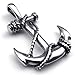 KONOV Vintage Stainless Steel Anchor Charm Pendant Mens Womens Necklace, 24 inch Chain