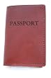 Rustic Genuine Leather Passport Holder, Saddle Brown