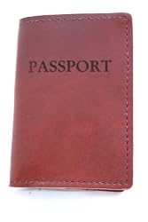 Rustic Genuine Leather Passport Holder, Saddle Brown