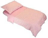 Tadpoles Dot and Stripe Toddler 4 Piece Bedding Set, Pink