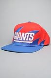 Mitchell & Ness The New York Giants Sharktooth Snapback Hat in Blue & Red,Hats for Men, One Size,Blue
