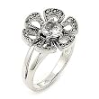 Marcasite And CZ Flower Ring