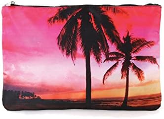 Ashley M Sunset By The Beach Scene Top Zip Clutch (Multi)