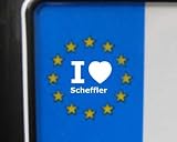 Produkt-Bild: 4 Aufkleber - WEI&szlig; - I love Scheffler - Nummernschild, Spiegel, Handy Sticker
