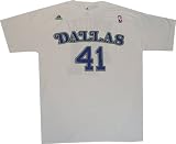 Dallas Mavericks Dirk Nowitzki Throwback Adidas T Shirt