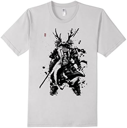 Men's Yukimura Sanada Samurai Warrior T-Shirt (Front &amp; Back) 3XL Silver