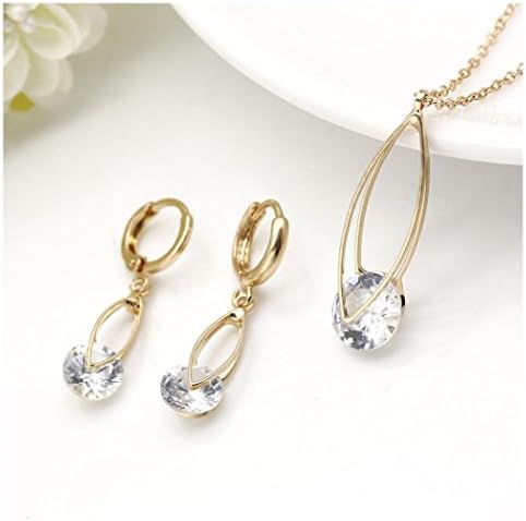 3 x Unique Geometric Triangle CZ Tassel Pendant Funky Nacklace Earrings Jewelry Sets Size:115 Pendant 3.4x1cm