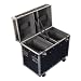 Black Single Moving Head Light Case On Wheels With Foam Lined Interior, 4 Castors, 4 Carry Handles and Butterfly Catches