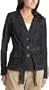 Miss YUVA Women's Safari 3 Button Jacket,Dark Rinse,Large