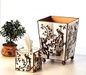 Bird Antique Mirror Tissue Box (Pewter) (5.25x5.25x5.5&rdquo;)|M-TB-PB