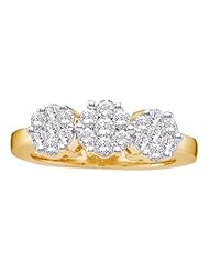 2.00CTW DIAMOND 3 FLOWER RING