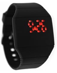 Magic Hidden Touch Screen Red LED Digital Watch Men Women Sport Cuff Wrist Watch Black