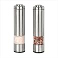 Kalorik PPG26914 Brushed-Stainless-Steel Battery-Operated Salt-and-Pepper Grinder Set