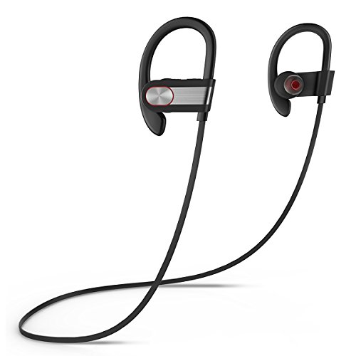 Honstek H9 Bluetooth Headphones, Wireless Earphones with Mic, IPX4 Sweatproof, Premium Sound with Bass, Noise Isolating , Ergonomic Design, Secure Fit, 8 Hrs Playtime (Black Gray)